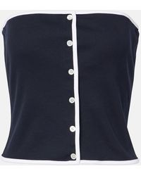 Veronica Beard - Valley Cotton-Blend Tube Top - Lyst