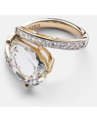 Mateo - Slanted Topaz Diamond 14kt Ring - Lyst