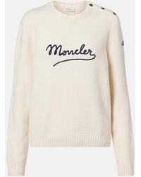 Moncler - Embroidered Logo Cotton-Blend Sweater - Lyst