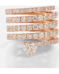 SHAY - Diamond Spiral Heart 18kt Rose Gold Ring With Diamonds - Lyst