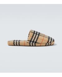 Burberry - Check Slippers - Lyst