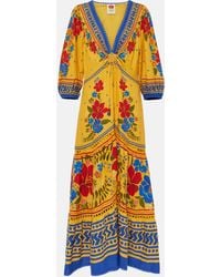 FARM Rio - Floral Yard Linen-blend Maxi Dress - Lyst