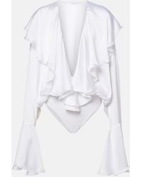 Norma Kamali - Ruffled Bodysuit - Lyst