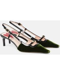 Roger Vivier - Viv' Canard Leather-Trimmed Slingback Pumps - Lyst