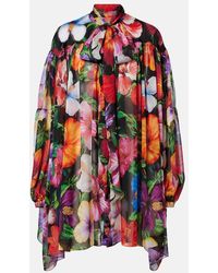 Dolce & Gabbana - Floral Silk Chiffon Blouse - Lyst