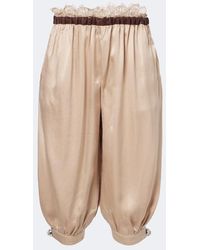 JACQUES WEI - Leather-Trimmed Capri Pants - Lyst