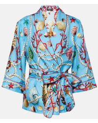 Dolce & Gabbana - Capri Printed Silk Beach Cover-up - Lyst