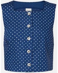 Posse - Rio Polka-Dot Cropped Top - Lyst