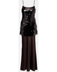 STAUD - Mesa Sequined Satin Gown - Lyst