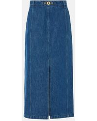 Patou - Falda Larga De Denim - Lyst