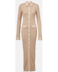 TOTEME - Buttoned Knit Maxi Shirt Dress - Lyst