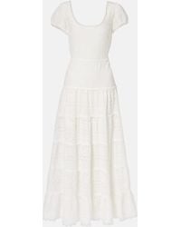 RIXO London - Vestido Midi Remi De Algodon Con Bordado Ingles - Lyst