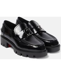 Christian Louboutin - Cl Moc Lug Leather Loafers - Lyst