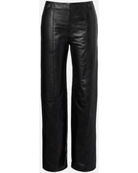 Isabel Marant - Weite High-Rise-Hose Ciara Aus Leder - Lyst
