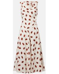 Altuzarra - Drina Printed Silk Midi Dress - Lyst