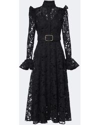 LEO LIN - Aliyah Belted Guipure Lace Midi Dress - Lyst