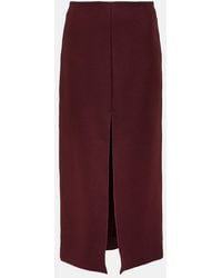 Patou - Front-Slit Wool-Blend Midi Skirt - Lyst