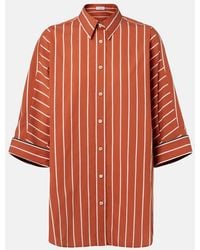 Brunello Cucinelli - Striped Cotton-Blend Shirt - Lyst