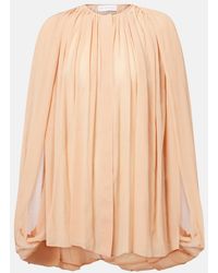 Stella McCartney - Draped Silk Chiffon Blouse - Lyst