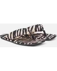 The Attico - Zebra-Print Square Slides - Lyst