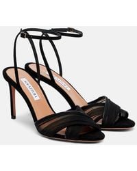 Aquazzura - Voile 85 Leather Slingback Sandals - Lyst