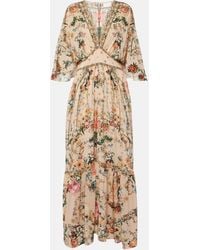 Camilla - Floral Embellished Silk Maxi Dress - Lyst