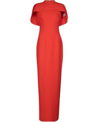 Safiyaa Robe longue Kalika en crêpe - Rouge