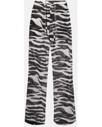 The Attico - Zebra-Print Cotton Muslin Wide-Leg Pants - Lyst