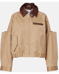 Sacai - Leather-Trimmed Cotton Blouson Jacket - Lyst