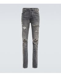 Amiri Jeans skinny MX1 desgastados - Gris