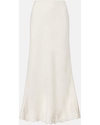 RIXO London - Falda Larga Crystal De Algodon Con Encaje - Lyst