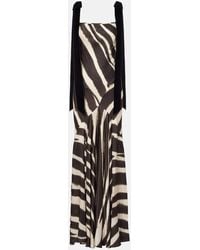 Nina Ricci - Zebra-Print Satin Gown - Lyst