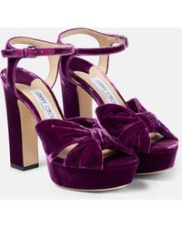 Jimmy Choo - Heloise 120 Velvet Peep-Toe Pumps - Lyst