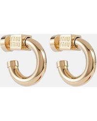 Miu Miu - Logo Hoop Earrings - Lyst