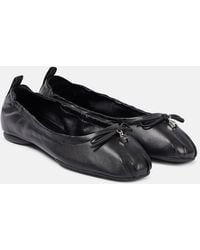 Hogan - H684 Bow-Detail Leather Ballet Flats - Lyst