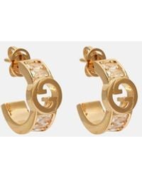 Gucci - Blondie Embellished Hoop Earrings - Lyst