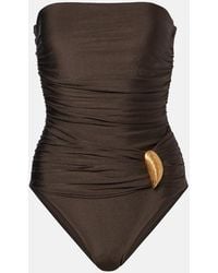 Jonathan Simkhai - Lorena Applique Ruched Swimsuit - Lyst