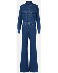7 For All Mankind - Flared Denim Jumpsuit - Lyst
