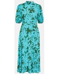 Diane von Furstenberg - Nella Floral-print Crepe Midi Dress - Lyst