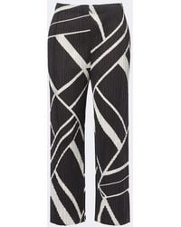 Pleats Please Issey Miyake - Fold Line Pleated Printed Wide-Leg Pants - Lyst