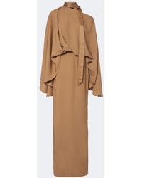 ‎Taller Marmo - Brooks Scarf-Detail Crepe Cady Maxi Dress - Lyst