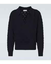 Dries Van Noten - Open-Knit Cotton Polo Sweater - Lyst