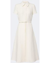 Fendi - Belted Wool And Silk Midi Dress - Lyst