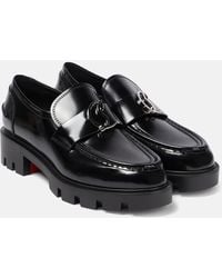 Christian Louboutin - Cl Moc Lug Leather Loafers - Lyst