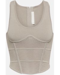 Dion Lee - Cropped Ribbed-knit Bustier - Lyst