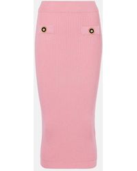 Balmain - Knitted Midi Skirt - Lyst
