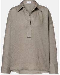 Brunello Cucinelli - Oversized Linen Shirt - Lyst