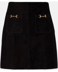 RIXO London - Wiley Suede Miniskirt - Lyst