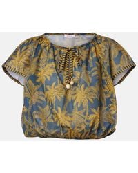 Eres - Crocodile Printed Cotton Voile Top - Lyst