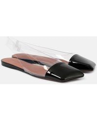 AMINA MUADDI - Ane Glass Pvc And Patent Leather Slingback Flats - Lyst